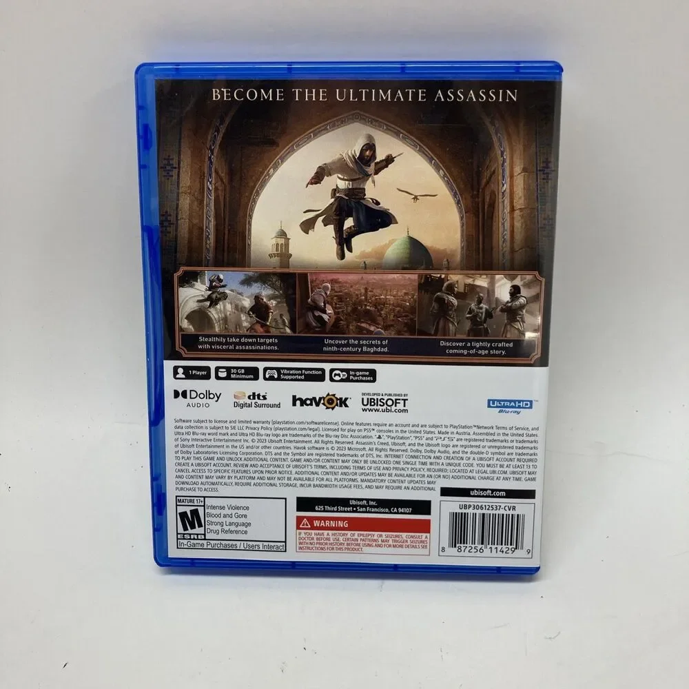 Assassin’s Creed Mirage For PS 5, Very Good Condition